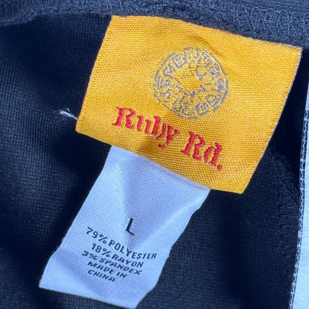 Ruby Rd Womens Black Stretch Pull On Tapered Leg Pants Style 76103 M2 Size L - Picture 3 of 10